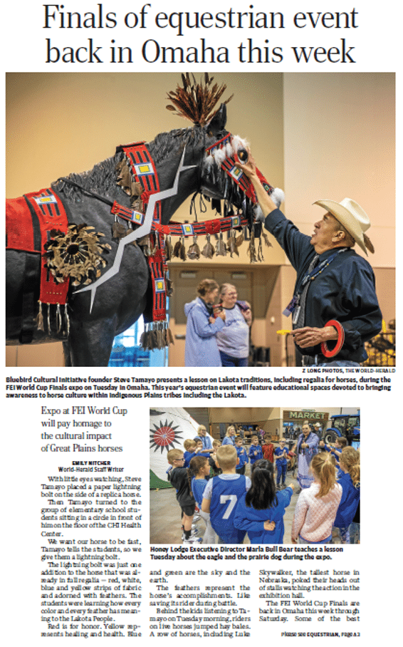 Omaha World-Herald headline for FEI World Cup Finals in 2023 provided by Lukas Partners