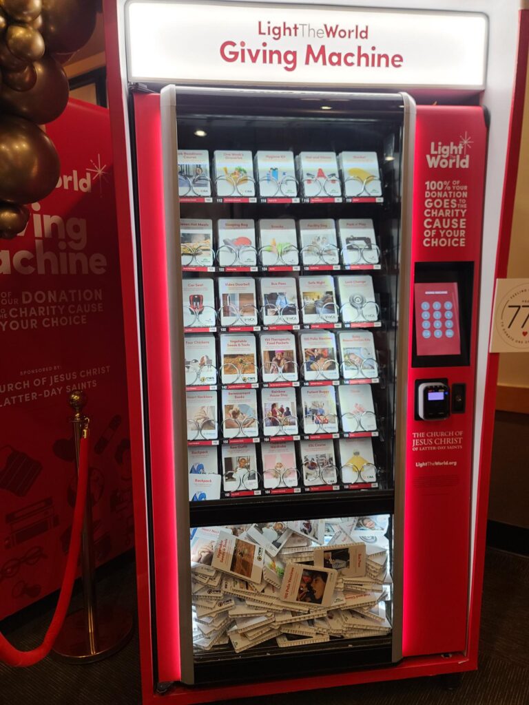 Light the World Giving Machine full in Omaha's Westroads Mall for 2024 Christmas season